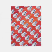 Polar Bären Weihnachten auf Rot Fleecedecke (Vorderseite)