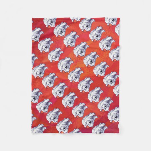 Polar Bären Weihnachten auf Rot Fleecedecke (Vorderseite)