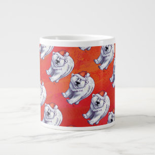 Polar Bären Weihnachten auf Rot Jumbo-Tasse