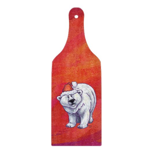 Polar Bären Weihnachten auf Rot Schneidebrett (Vorderseite)