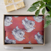 Polar Bären Weihnachten auf Rot Seidenpapier (Geschenk)