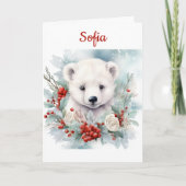 Polar Bären Weihnachten personalisieren Name & Gru (Vorderseite)