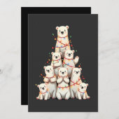 Polar Bären Weihnachtsbaum Frohe WeihnachtsWeihnac Einladung (Vorne/Hinten)