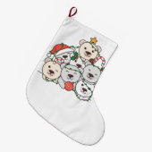 Polar Bären Weihnachtsbaum Funny Animal Xmas Großer Weihnachtsstrumpf (Vorderansicht (hängend))