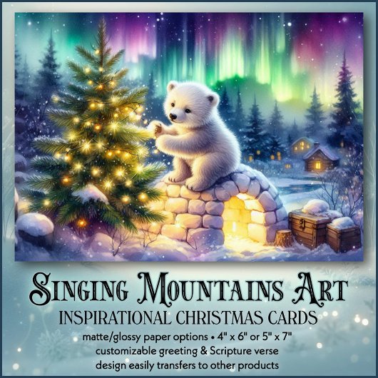 Polar Bären Weihnachtsbaum & Iglu Inspiration Feiertagskarte