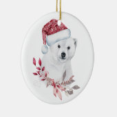 Polar Bären Weihnachtsmannmütze Frohe Weihnachten  Keramik Ornament (Rechts)