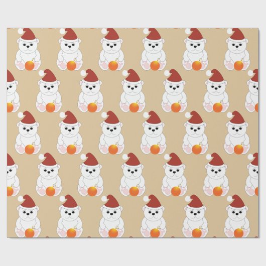 Polar Bären Weihnachtsschmuck Muster Geschenkpapier (Flach)