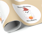 Polar Bären Weihnachtsschmuck personalisieren Geschenkpapier (Rolleneckpunkt)