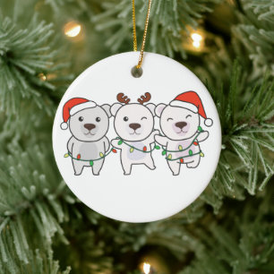 Polar Bären Weihnachtstiere Niedlich Polar Bären C Keramik Ornament