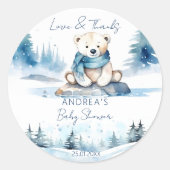 Polar Bären Winter Bärendusche Runder Aufkleber (Vorderseite)
