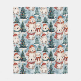 Polar Bären Winter Fleece Decke | Hüte & Schals