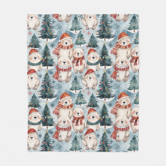 Polar Bären Winter Fleece Decke | Hüte & Schals (Vorderseite)