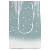 Polar Bärenfamilie in schneebedeckter, mittelgroße Mittlere Geschenktüte (Rückseite)