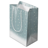 Polar Bärenfamilie in schneebedeckter, mittelgroße Mittlere Geschenktüte (Rückseite Schrägansicht)