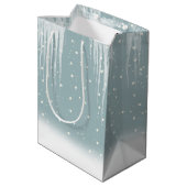 Polar Bärenfamilie in schneebedeckter, mittelgroße Mittlere Geschenktüte (Rückseite Schrägansicht)