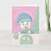 Polar-Bärenkuppe mit Weihnachtskohl Karte (Vorderseite)