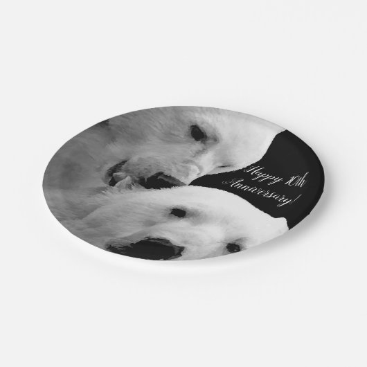 Polar Bärenkupplung Liebe Tenderness Passion Pappteller (Schrägansicht)