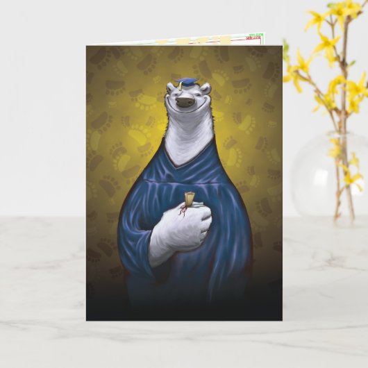 Polar Bear Abschluss Card Blue Karte (Gelbe Blume)