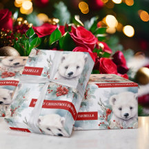 Polar Bear Add Child's Name Niedliches Weihnachtsg