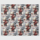 Polar Bear Add Names Niedlich Weihnachten Geschenkpapier (Flach)