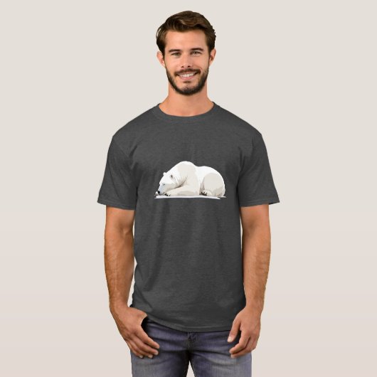 Polar Bear Adorable Süße Tier Schlafen Relaxen T-Shirt (Vorne ganz)