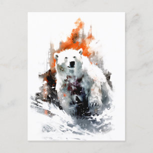 Polar Bear American Wild Animal Feiertagspostkarte