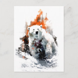 Polar Bear American Wild Animal Feiertagspostkarte