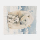 Polar Bear and Cub Arctic Elegante Fleecedecke (Vorderseite (Horizontal))