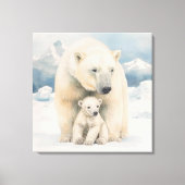 Polar Bear and Cub Arctic Elegante Leinwanddruck (Vorderseite)