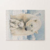Polar Bear and Cub Arctic Elegante Puzzle (Horizontal)