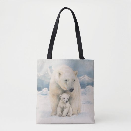 Polar Bear and Cub Arctic Elegante Tasche (Vorderseite)