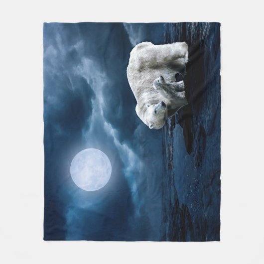 Polar Bear and Cube Fleecedecke (Vorderseite)
