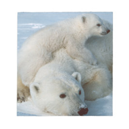 Polar Bear and Cube Wildlife Lovers Notizblock