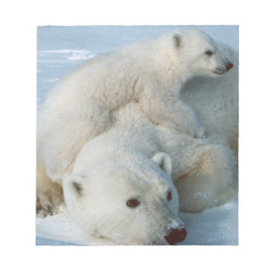 Polar Bear and Cube Wildlife Lovers Notizblock