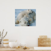 Polar Bear and Cube Wildlife Lovers Poster (Küche)