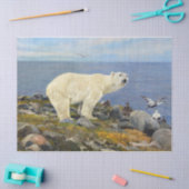 Polar Bear and Eider Encks on Coast by Friese Seidenpapier (Basteln)