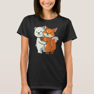 Polar Bear and Fox Süße Tier, das Frauen Mädchen u T-Shirt