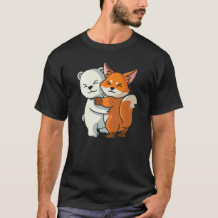 Polar Bear and Fox Süße Tier, das Frauen Mädchen u T-Shirt