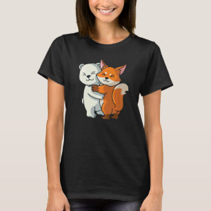 Polar Bear and Fox Süße Tier, das Frauen Mädchen u T-Shirt