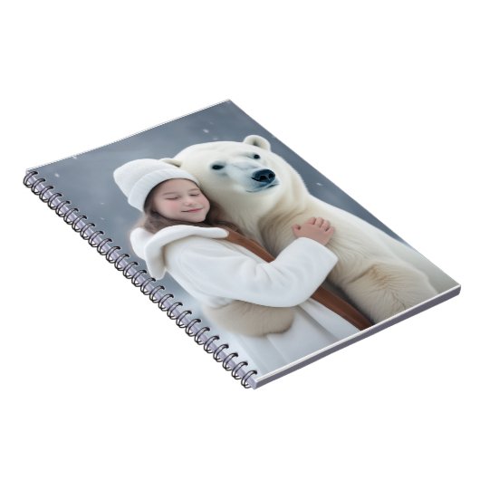 Polar Bear and Girl Hug Notizblock (Rechte Seite)