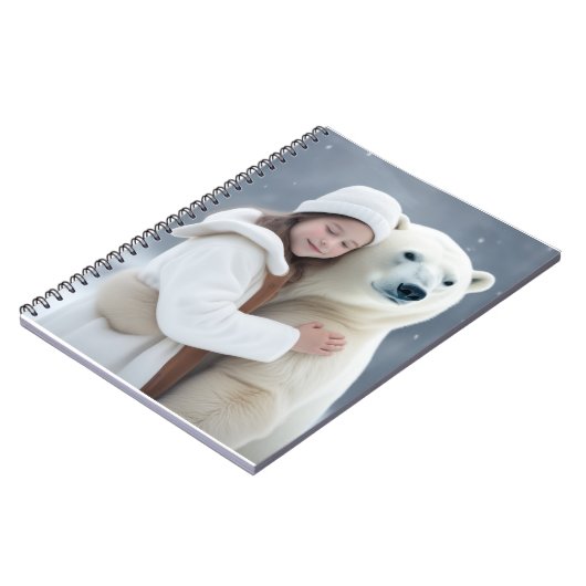 Polar Bear and Girl Hug Notizblock (Linke Seite)