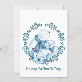 Polar Bear and Little Bären Vatertag Poesie Feiertagskarte