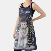 Polar Bear and Moon Winter Whimsical Art Schürze (InSitu)