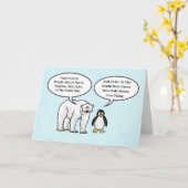 Polar Bear and Pinguin Romantic Card Karte (Gelbe Blume)