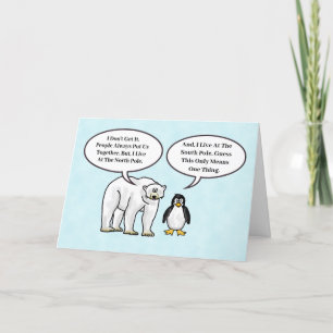 Polar Bear and Pinguin Romantic Card Karte