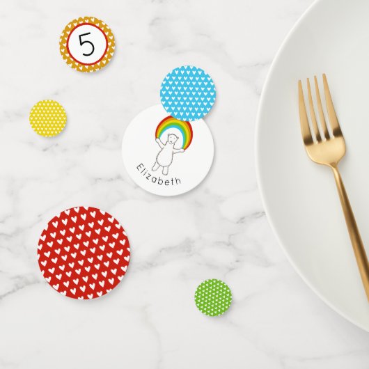 Polar Bear and Rainbow Table Confetti Konfetti (Gruppe)