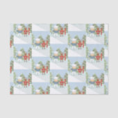 Polar Bear and Rentier Pattern Blue Tissue Paper Seidenpapier (Vorderseite)