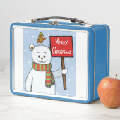 Polar Bear and Robin Christmas Greeting Metall Brotdose (Beispiel)