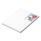 Polar Bear and Robin Christmas Greeting Notizblock (Rotiert)