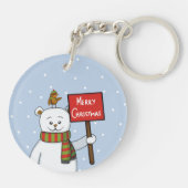 Polar Bear and Robin Christmas Greeting Schlüsselanhänger (Rückseite)
